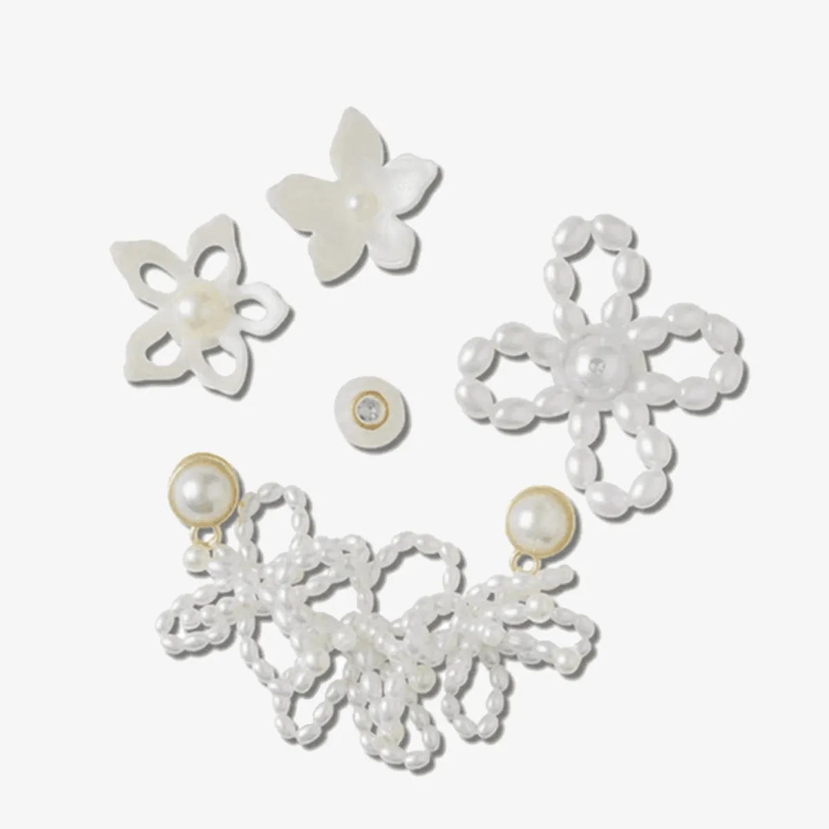 CROCS PANDANTIV White Pearl Beaded 5 Pack 