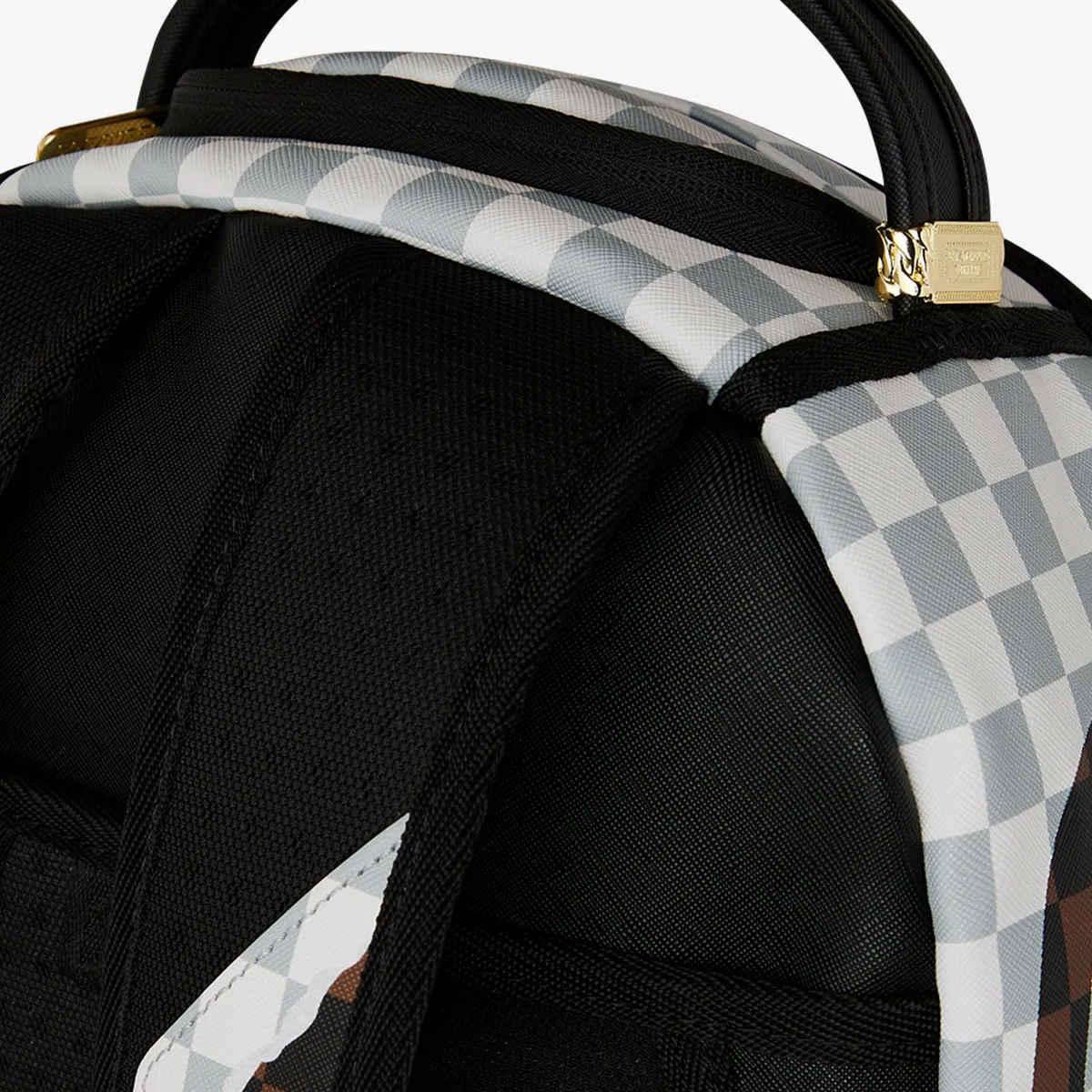 SPRAYGROUND Rucsac CREAM AND BROWN TEAR CHECK BACKPACK 