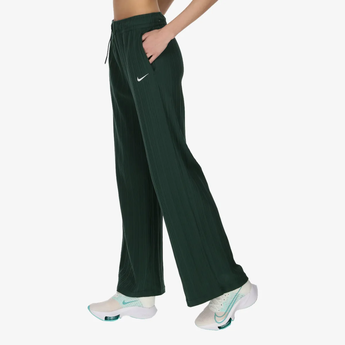 NIKE Pantaloni de trening W NSW JRSY RIB WIDE LEG PANT 