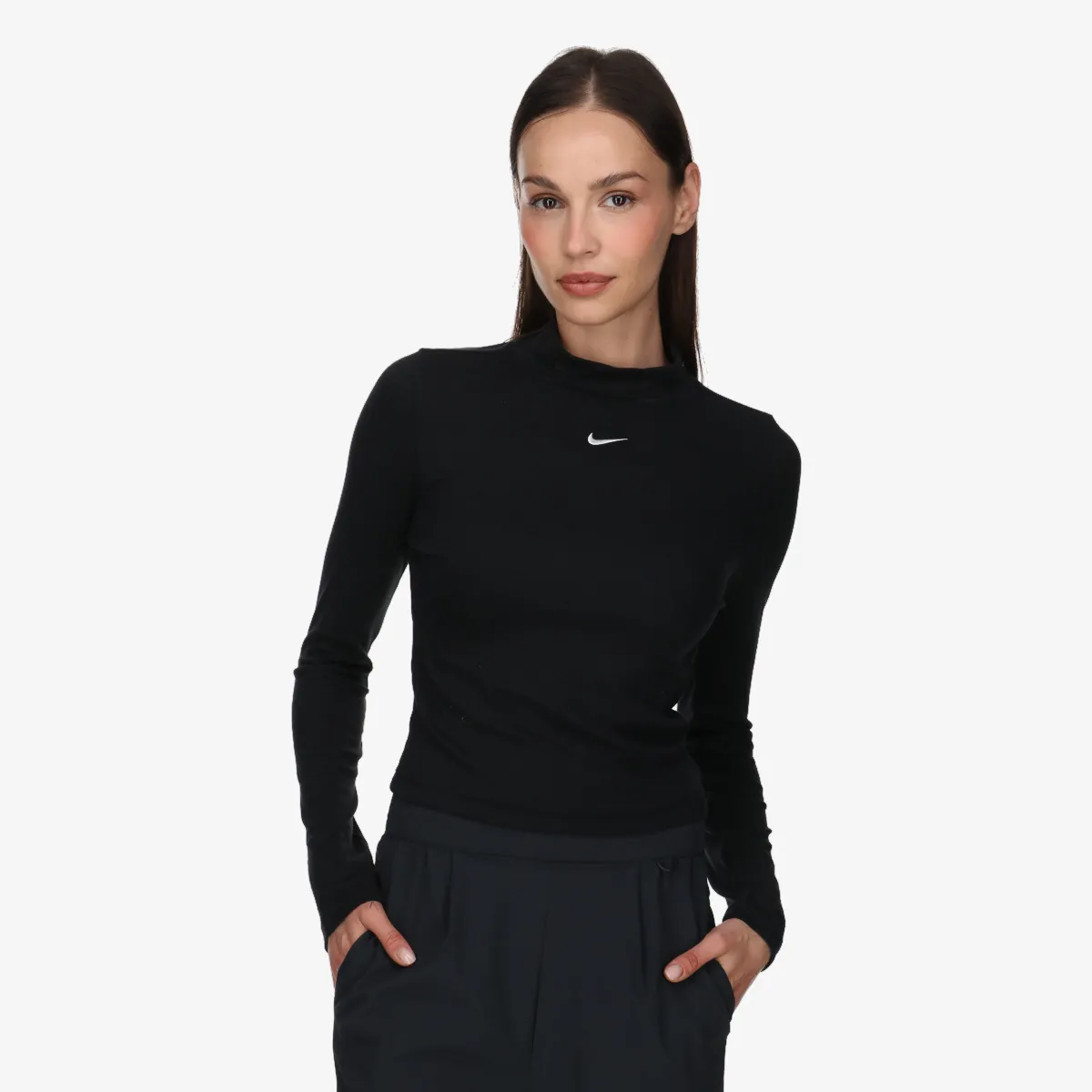 NIKE Hanorac W NSW ESSNTL RIB MOCK LS TOP 