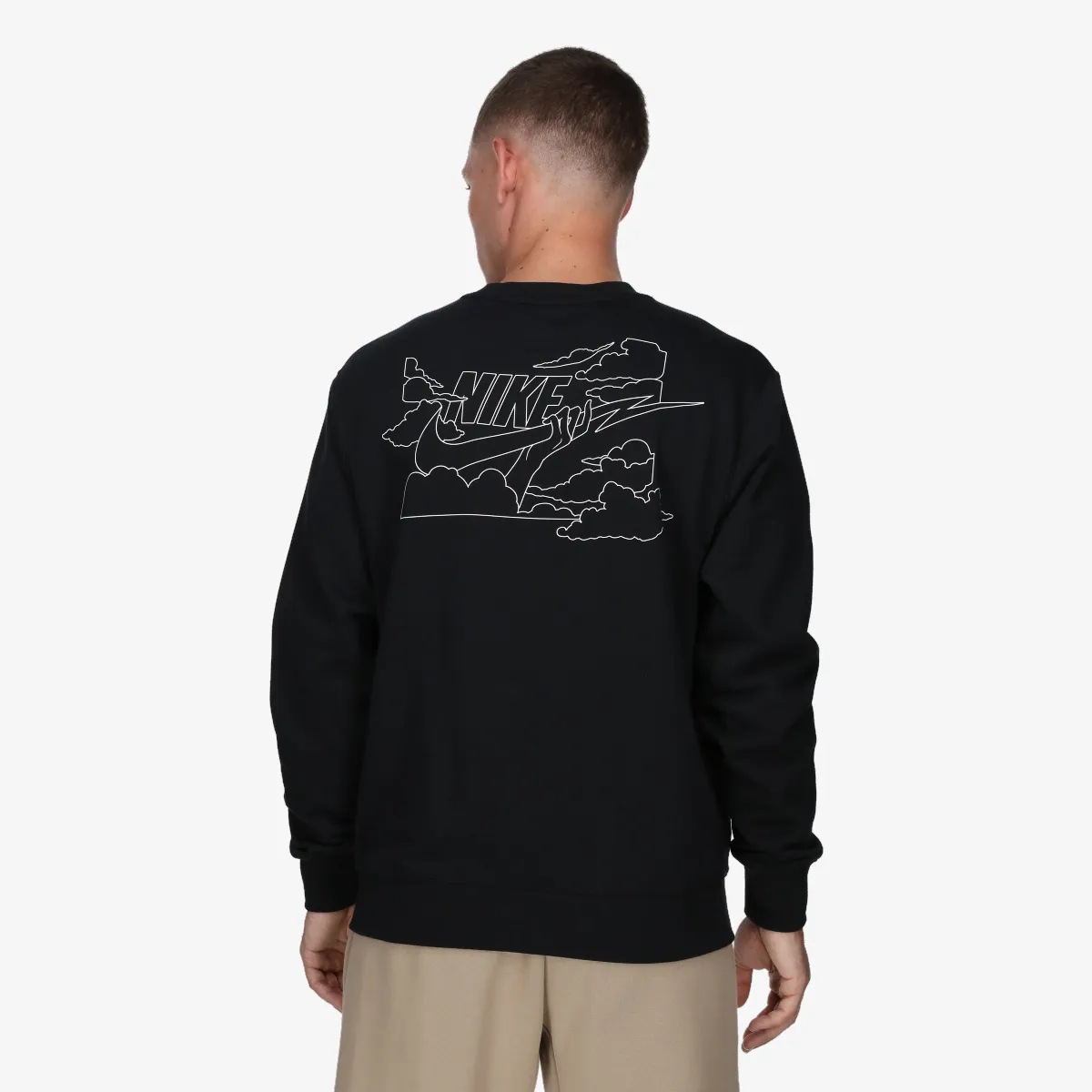 NIKE Tricou maneca lunga M NK CLUB FT CREW BOLT