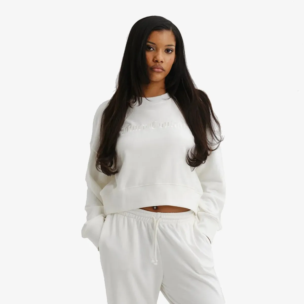 JUICY COUTURE Hanorac COSY FLEECE LOOSE FITTED CREW NECK JUMPE 