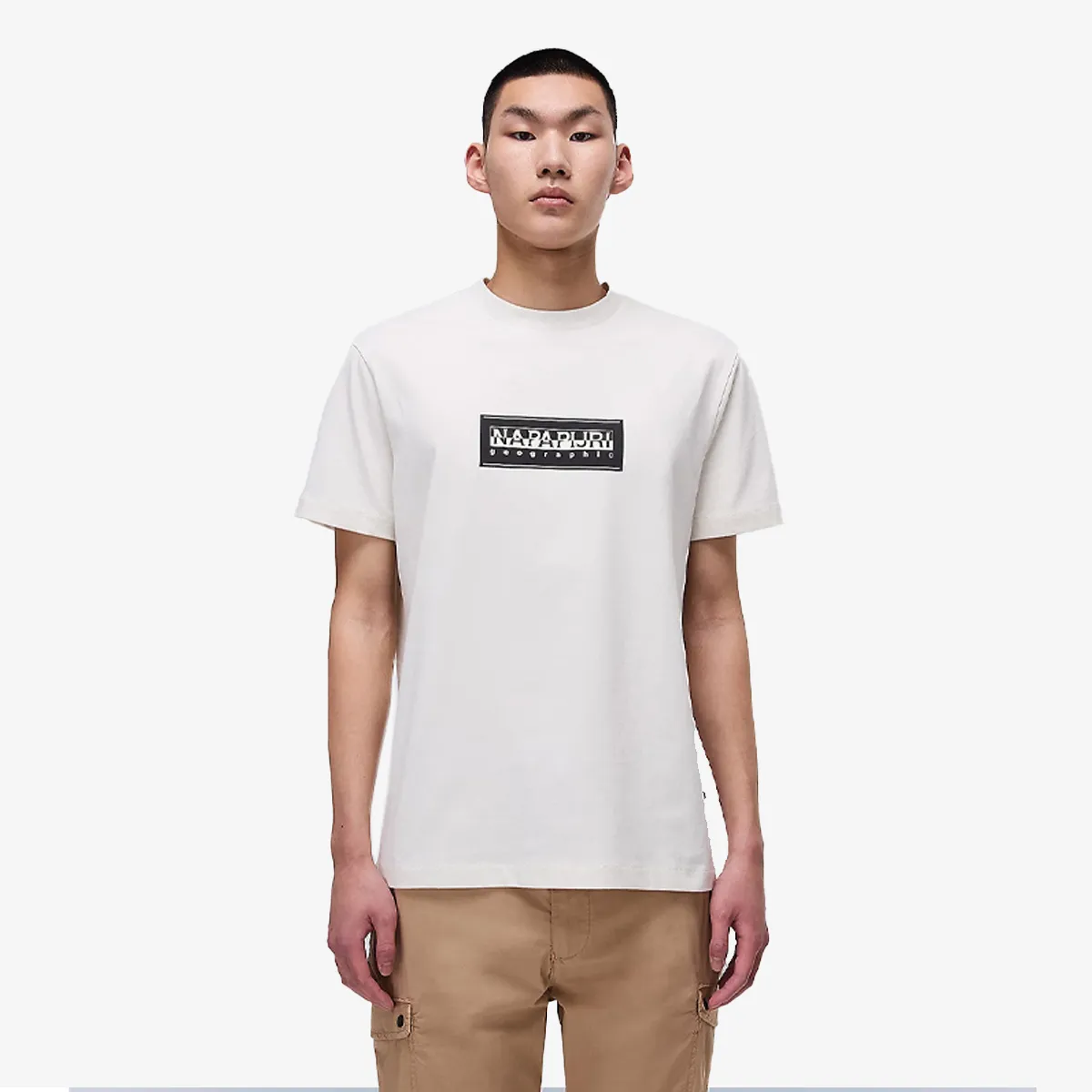 NAPAPIJRI Tricou S-BOX LOGO SS N1A WHITE WHISPER 
