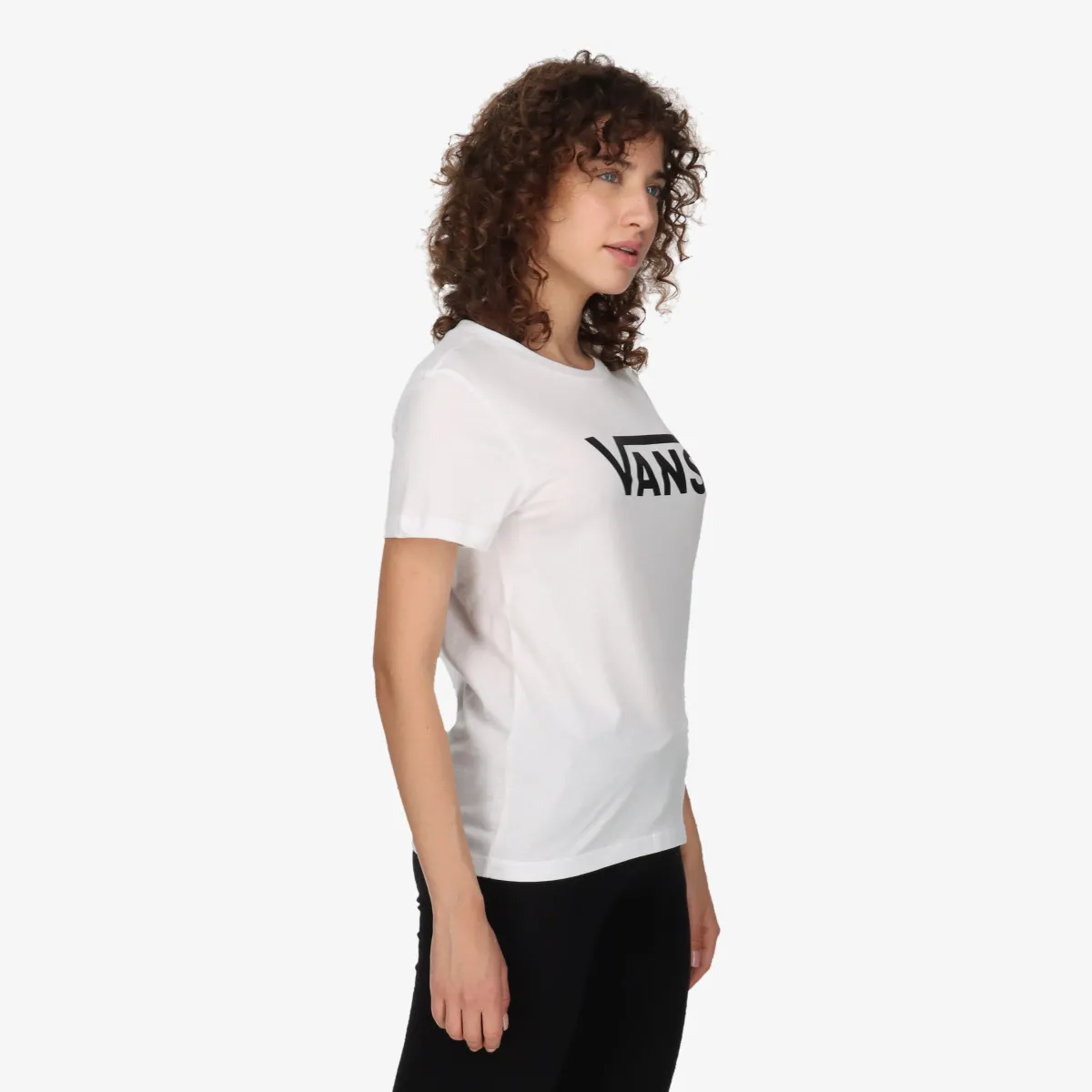 VANS Tricou WM DROP V SS CREW-B WHITE-BLACK 