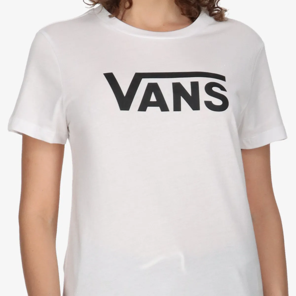 VANS Tricou WM DROP V SS CREW-B WHITE-BLACK 