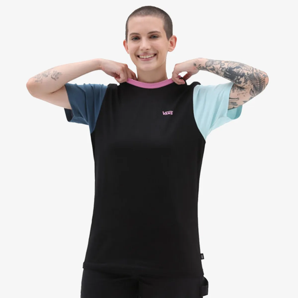 VANS Tricou LEFT CHEST COLORBLOCK E BLACK 
