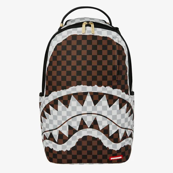 SPRAYGROUND Rucsac CREAM AND BROWN TEAR CHECK BACKPACK 