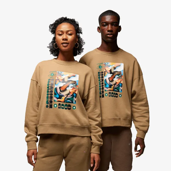 NIKE Tricou maneca lunga W J BRKLN FLC CREW AS 